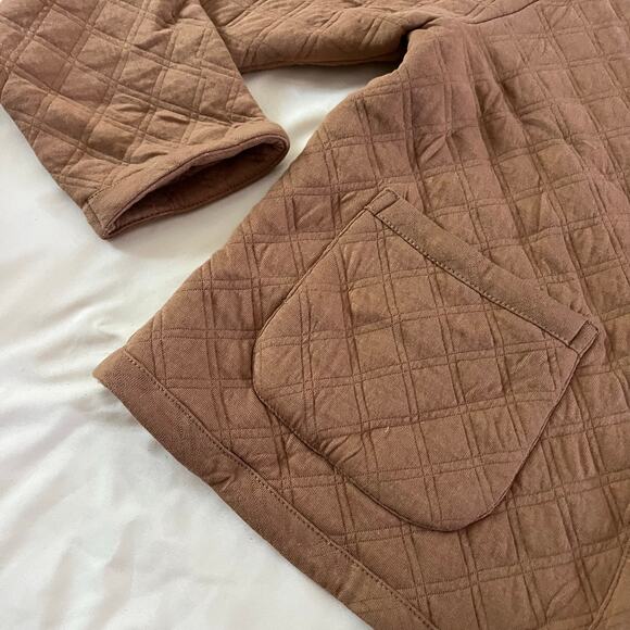 NWT J.Crew Quilted Jacket Tan Classic Cotton Top Patch Pockets Size L Preppy - Picture 5 of 11